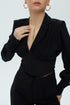 Black Pleated Corset Blouse